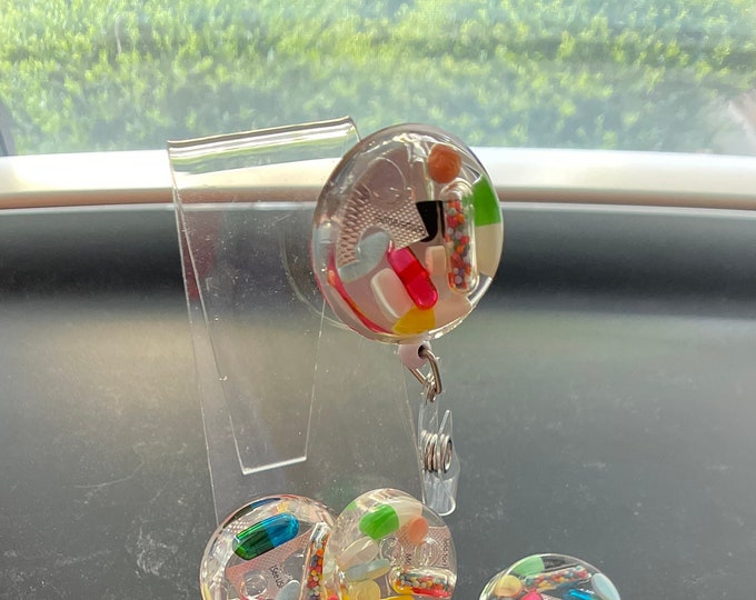 Deluxe Colorful Chill Pill Badge Reel