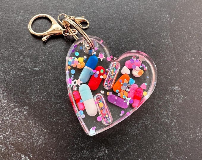 Heart Chill Pill Keychain - Finer Branded