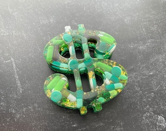 4.5" Standing Chill Pill Green Money Sign