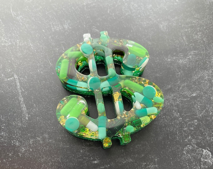 4.5" Standing Chill Pill Green Money Sign