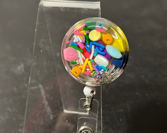 Colorful with Sprinkles Chill Pill Badge Reel