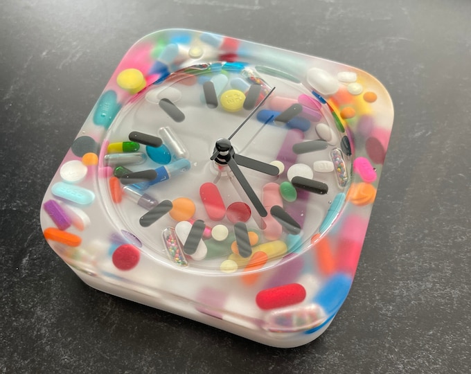 Clear Chill Pill Desk Clock