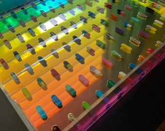 Iridescent Chill Pill 12x16 Tray with Handles