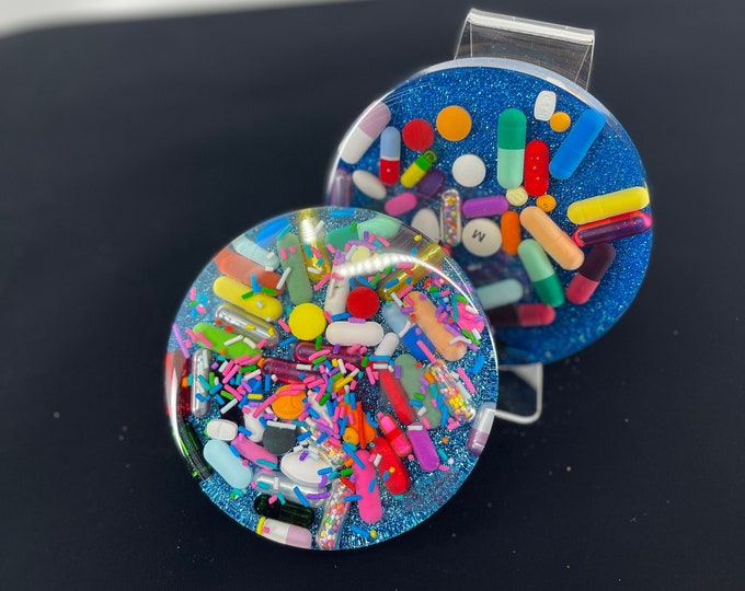Blue Glitter Chill Pill Coaster (Single)
