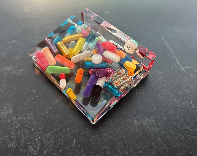 Clear Chill Pill Business Card Holder