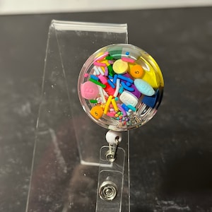 Colorful with Sprinkles Chill Pill Badge Reel