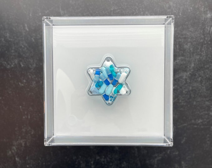 NEW 7.5"x7.5" Chill Pill Resin Art -Star of David