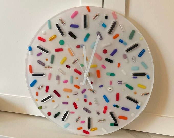 Large Chill Pill Wall Clock without Sprinkles