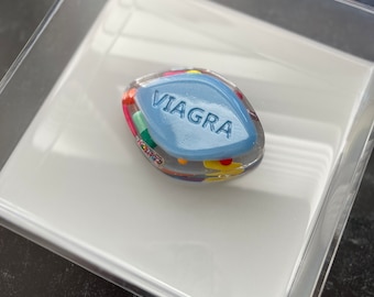 NEW 7.5"x7.5" Chill Pill Resin Art - Little Blue Pill