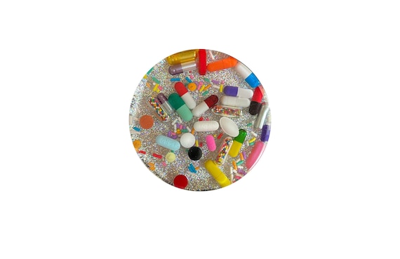 Disco Ball Chill Pill Coaster with Sprinkles