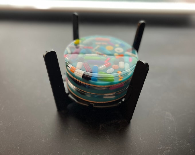 Black Acrylic Coaster Holder