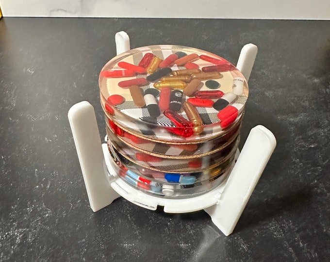 White Acrylic Coaster Holder