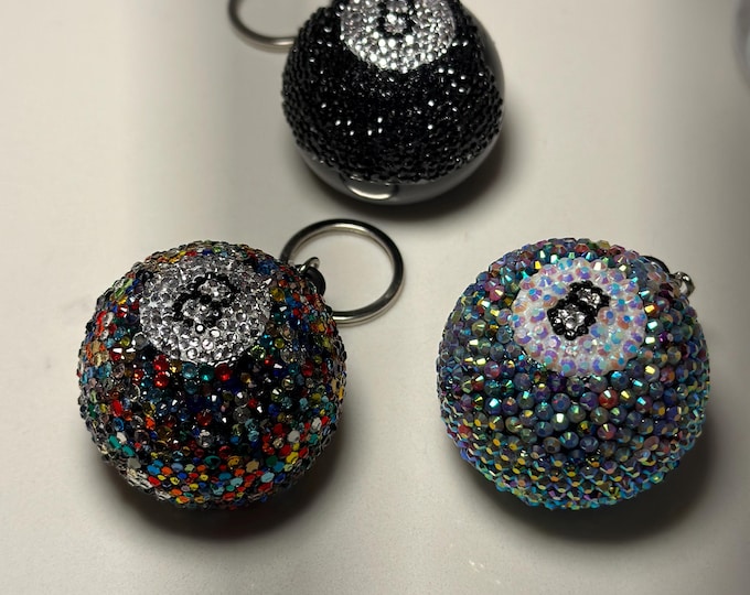 Mini Glitzy Magic Eight Ball - Keychain