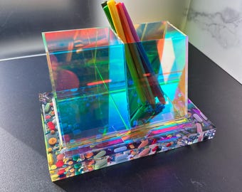 Holographic Chill Pill Pen Two Compartment Pencil Holder (Single)