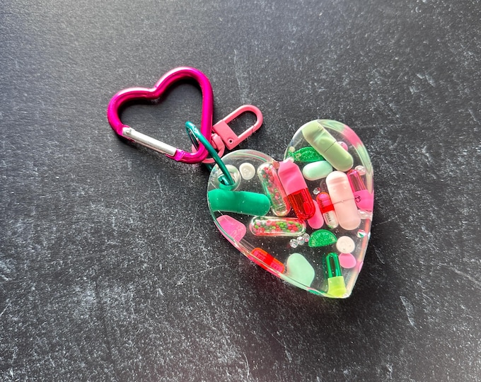 Heart Chill Pill Keychain - Watermelon Sugar