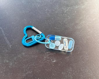Small Rectangle Chill Pill Keychain - Blue