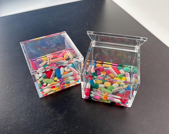 Hinged Lid Chill Pill Catch-All Box (Small or Large)