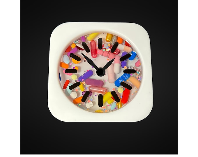 Finer Branded White Chill Pill Desk Clock
