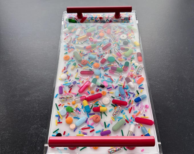 Chill Pill Low Tray with Handles and Feet - White Background