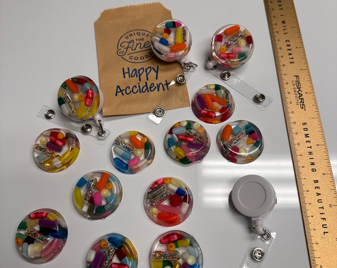 Ready to Ship Happy Accidents Colorful Badge Reel (Single) 2026-HA-227