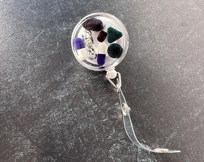 Black and White Chill Pill Badge Reel - Single