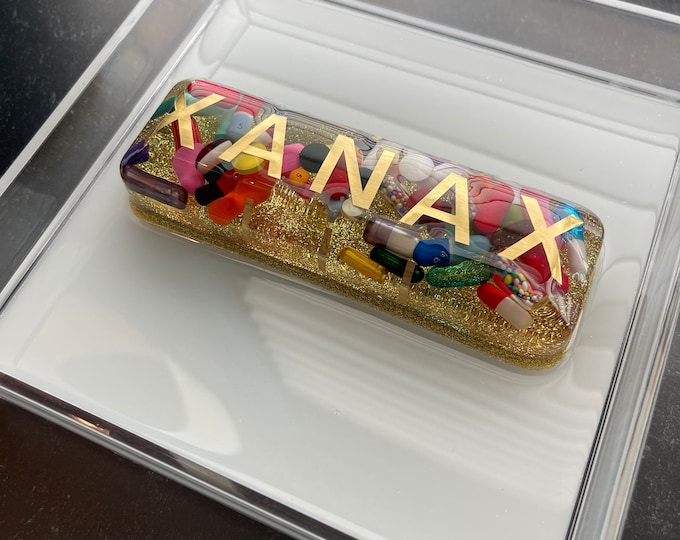 7.5"x7.5" Chill Pill Resin Art - XanaX