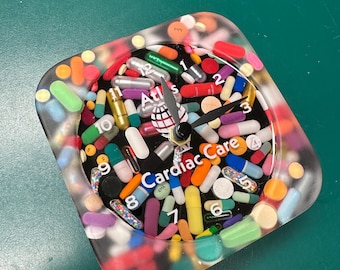 Clear Chill Pill Desk Clock - Custom