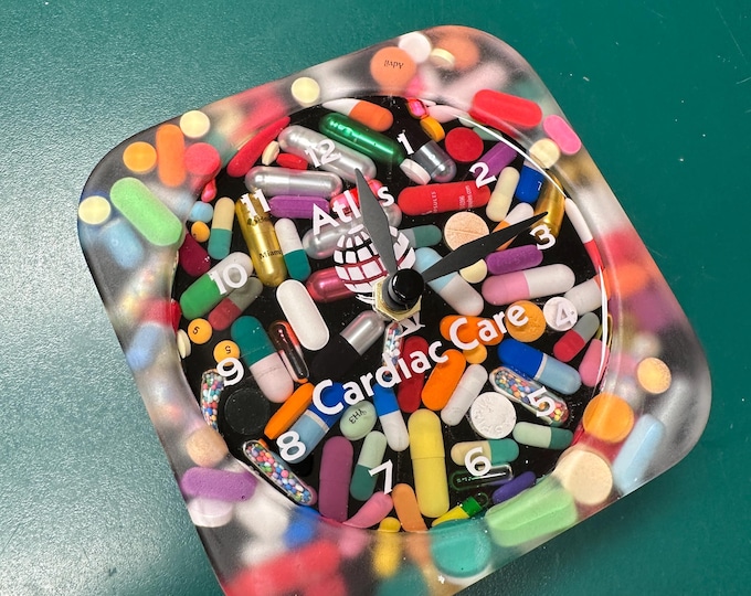 Clear Chill Pill Desk Clock - Custom