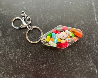 Retro Chill Pill Keychain