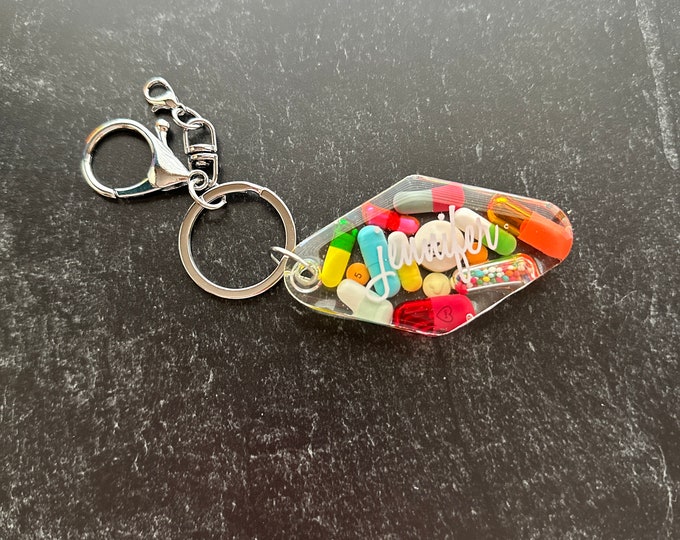 Retro Chill Pill Keychain