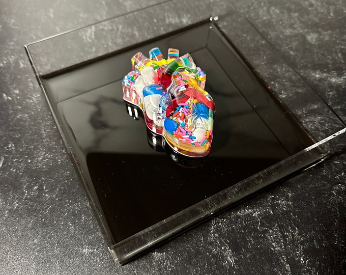 Smaller 6"x6" Chill Pill Resin Art - Brain or Heart