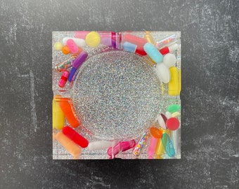 Small Square Disco Ball Chill Pill Ashtray