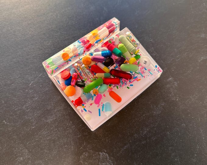 White Chill Pill Business Card Holder