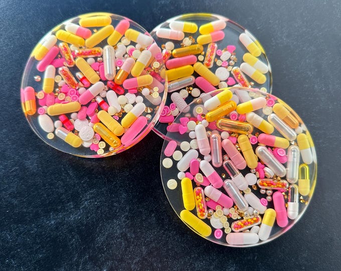 Strawberry Lemonade Pill Coaster (Single)