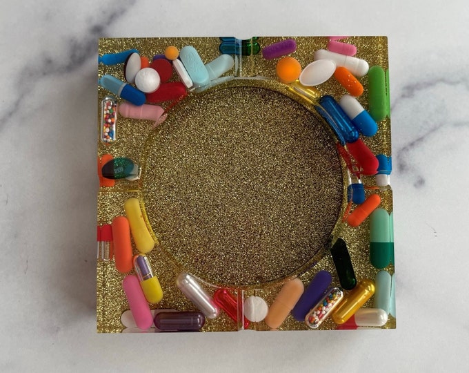 Large Gold Chill Pill Ashtray