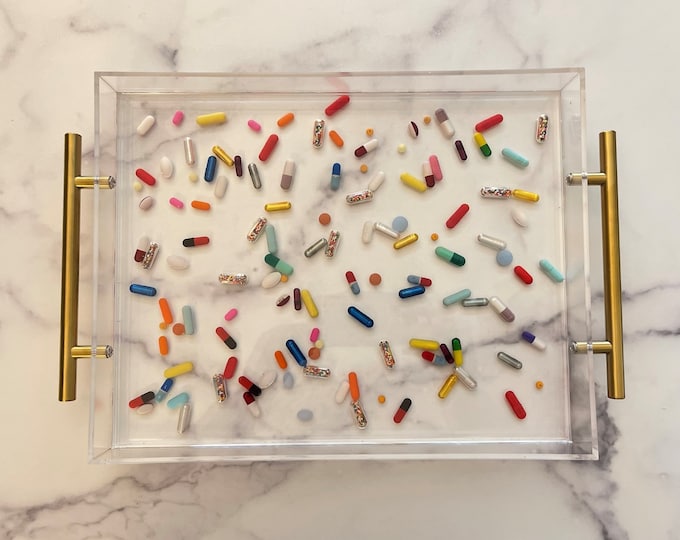 Chill Pill 11x14 Tray with Gold Handles