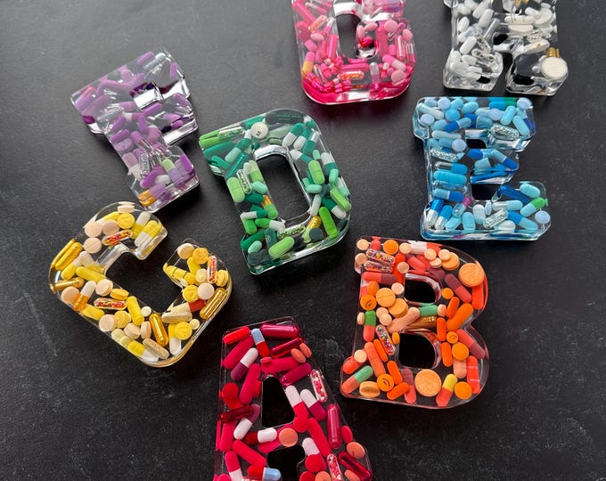 Single Color 4" Standing Chill Pill Desk Letters (Single)