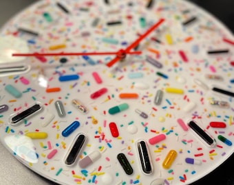 Large Chill Pill Wall Clock with Sprinkles
