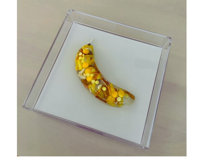 8" x 8" Chill Pill Resin Art - Big Banana