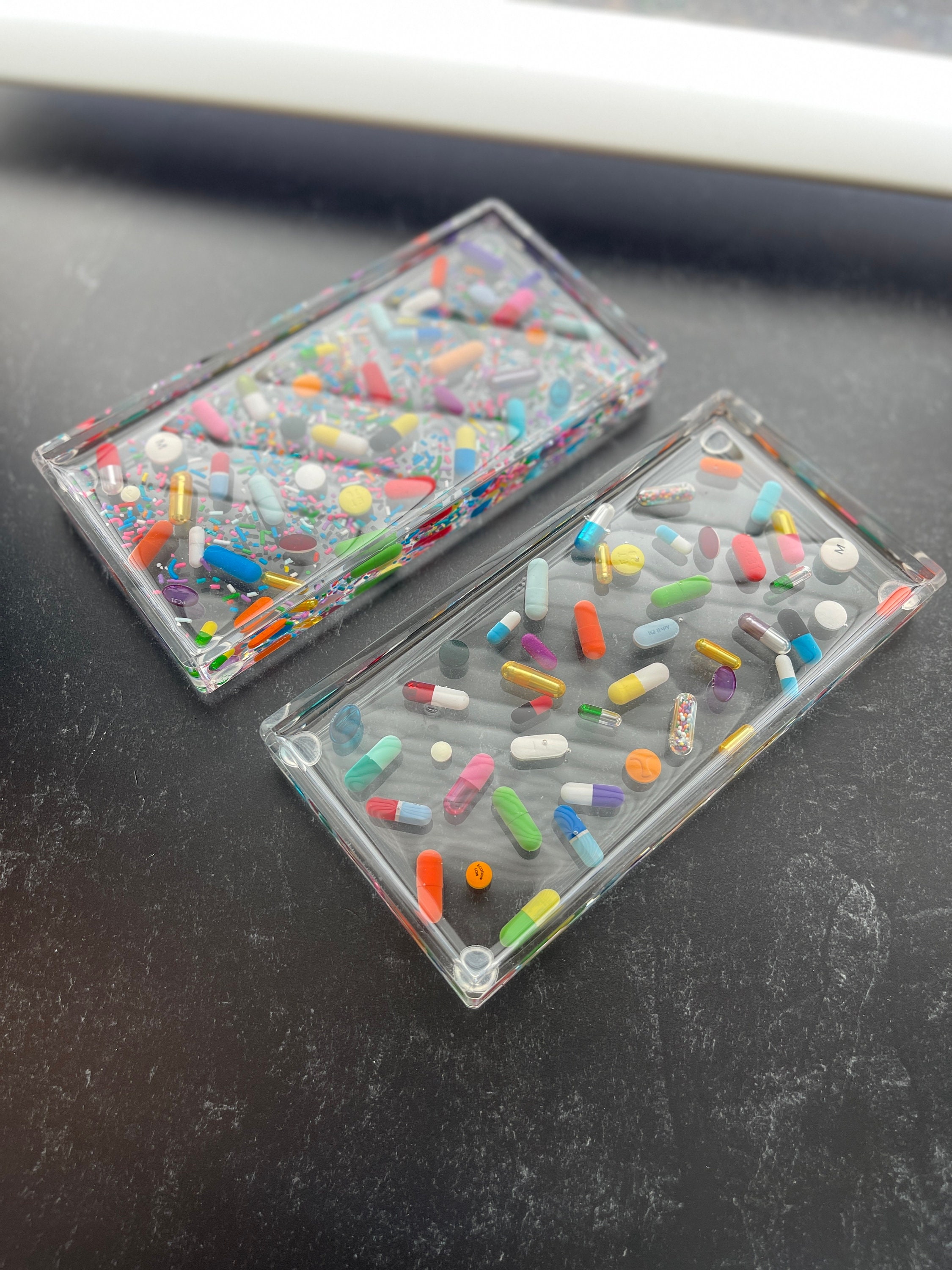 Pill + Gold Small Acrylic Tray – Classic Prep Monograms