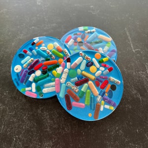 Opaque Blue Chill Pill Coaster (Single)