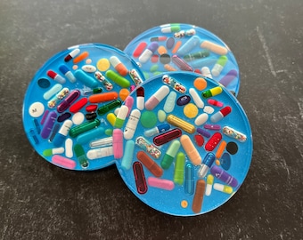 Opaque Blue Chill Pill Coaster (Single)