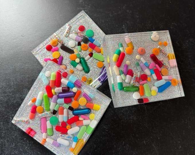 One & Done Disco Ball Chill Pill Square Trinket Tray Without Sprinkles (Single)