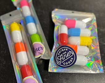 Colorful Capsule Pill Pens - Set of 6 or 3