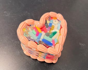 Custom Heart Cake Chill Pill Canister with Lid (Single)