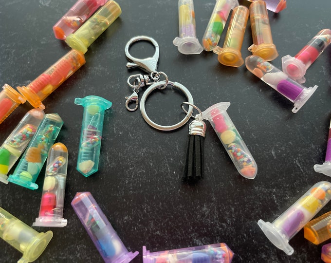 Colorful Vial Chill Pill Keychain (Single)