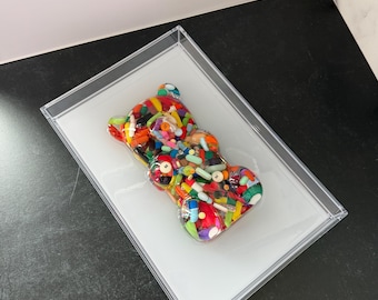 8"x12" Chill Pill Resin Art - XLarge Gummy Bear WITHOUT Sprinkles