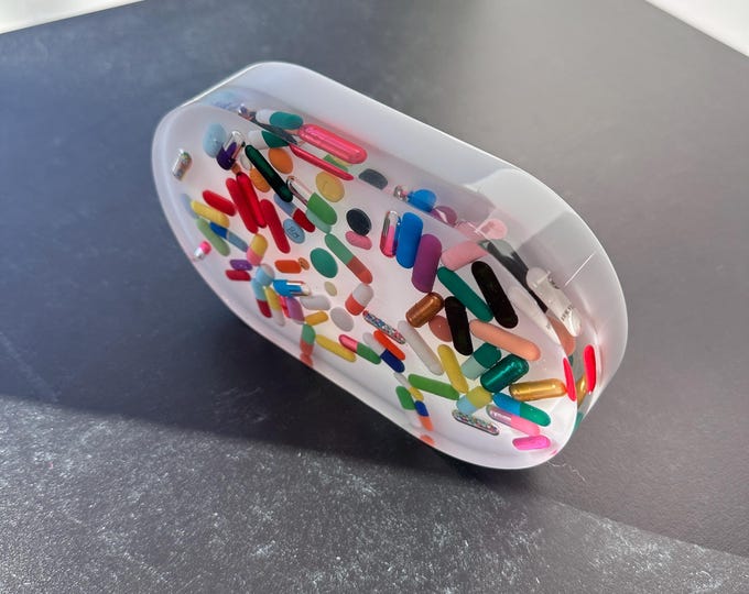 Thick Chill Pill Resin Tray With White Top