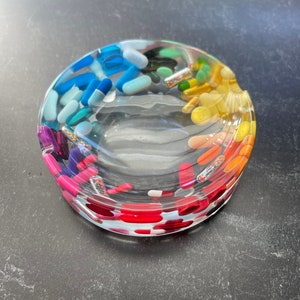 Clear Rainbow Chill Pill Ashtray - Circle