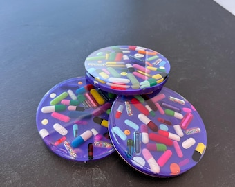 Opaque Purple Chill Pill Coaster (Single)